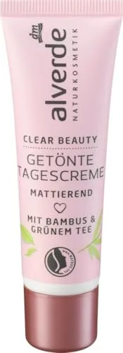 Alverde Naturkosmetic Getönte Tagescreme, Mattierend, 30 ml, Mit Bambus- und Grünem Tee-Extrakt