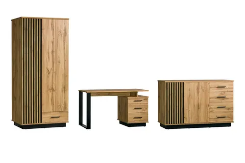 Deine Möbel 24 Jugendzimmer-Set LAMI C – Modernes 3-teiliges Möbelset in Wotan Eiche - Das LAMI C Jugendzimmer-Set vereint modernes Design mit Funktionalität. Ideal für Jugendliche und Gästezimmer, bietet es viel Stauraum und pflegeleichte Oberflächen. Gestalten Sie Ihr Zuhause stilvoll!