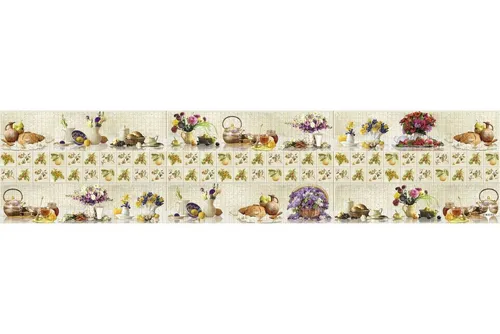 Regul Wanddekoobjekt XL-Dekorpaneel 54348 (XL Wandpaneele ca. 280x65cm - stabile und pflegeleichte PVC Platten zur Wandverkleidung z. B. als Küchenrückwand - 1 Paneel, 3 teilig (Dekor Fliesen spritzfest)
