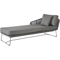 Diamond Garden Milos Daybed Gartenliege Lounge links Dunkelgrau mit Kissen - Stylische Kippliege in Dunkelgrau, ideal für entspannte Stunden im Garten. Maße: 215 cm Breite, 90 cm Länge, 70,5 cm Höhe. Genießen Sie Komfort und Eleganz!
