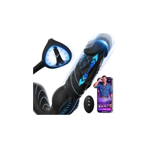 Analvibratoren für Mann Dildo Prostata Stimulation Sex Spielzeug für die Männer mit Penisring KI-Interaktion Analplug Anal Dildo Vibrator 9x9 Stoß- Vibrationsmodi Vibratorensets Toys Penismanschetten