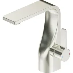 Steinberg Serie 230 Waschtisch-Einhebelmischer - Eleganter Einhebelmischer in brushed nickel, ausgestattet mit einer langlebigen Keramikkartusche für präzise Temperatur- und Durchflusskontrolle. Ideal für moderne Badezimmer.