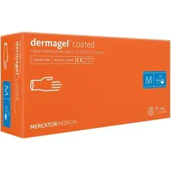 Mercator Einweghandschuhe dermagel® coated - Medizinische Latex-Schutzhandschuhe Polymerbeschichtung S