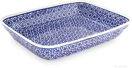 Original Bunzlauer Keramik Auflaufform 1,2 Liter 25,5x19,5cm, H=4,5 cm, Dekor 120