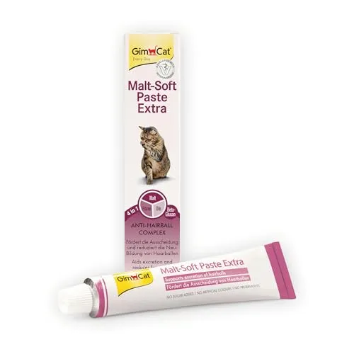 GimCat Malt-Soft Paste Extra - Anti-Hairball Katzensnack für gesunde Verdauung - 200 g - Leckere Katzensnackpaste mit Malz und Ballaststoffen zur Unterstützung der Verdauung. Ideal für die tägliche Fütterung, ohne künstliche Zusätze, für ein rundum gutes Katzenwohl.