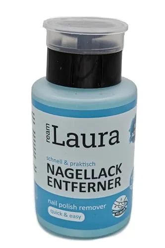ream | Laura Nagellackentferner mit Pumpkopf | Mit Aceton für hartnäckige Lacke und besonders schnelle und rückstandslose Reinigungsergebnisse | 200ml | Flasche frei von Mikroplastik