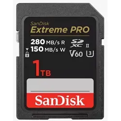 SanDisk SDXC Extreme Pro 1TB – Hochgeschwindigkeits-Speicherkarte - Speicherkarten für 6K und 4K UHD Videoaufnahmen, mit beeindruckenden 280MB/s Schreibgeschwindigkeit für zuverlässige, unterbrechungsfreie Speicherung.