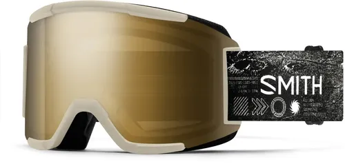 SMITH SQUAD Schneebrille 2026 - Chalk Space Invader / ChromaPop Sun Black Gold Mirror - Erlebe klare Sicht und optimalen Komfort mit der SMITH SQUAD Schneebrille 2026. Ihr Halbrand-Design und die ChromaPop-Technologie heben Kontraste und Farben hervor, ideal für jede Schneebedingung.