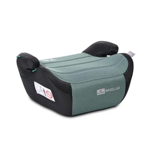 Lorelli Kindersitzerhöhung i-Size Magellan, grün - Kindersitzerhöhung für Kinder von 5 bis 12 Jahren, waschbarer Bezug und sicherer Sitzkomfort bis 36 kg, ideal für Reisen und Ausflüge.