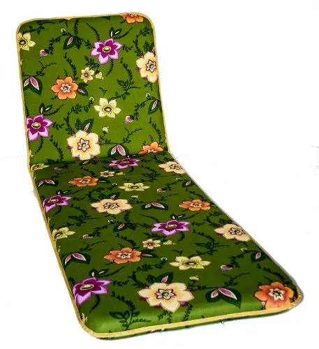 Adlatus-Kühnemuth Polsterauflage Gartenstuhlauflage Modell 330 grün mit Blumen - Bequeme Gartenstuhlauflage (175x50 cm) mit stilvollem Blumenmuster. Ideal für entspannte Stunden im Freien und sorgt für zusätzlichen Komfort auf Ihrer Terrasse.