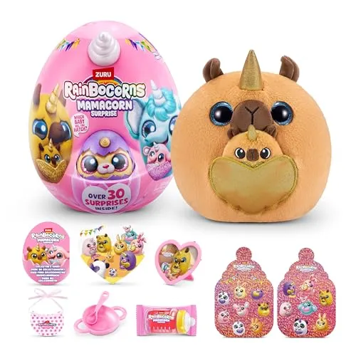 Rainbocorns Mamacorn Surprise – Entdecke die zauberhafte Plüschwelt - RAINBOCORNS Mamacorn Überraschung: Ein aufregendes Auspacker-Abenteuer mit über 25 Überraschungen! Enthülle dein neues Plüschtier und entdecke die süßen Babycorns. Perfekt für kreative Rollenspiele und endlosen Spaß!