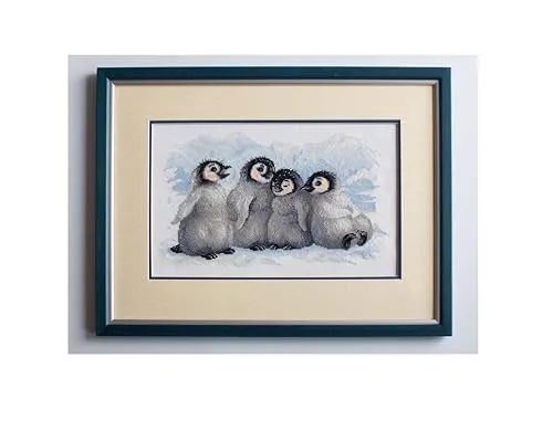 Riolis Kreuzstich-Set "Lustige Pinguine" - Zählmuster für kreative Handarbeiten - Kreuzstickerei-Set mit lustigen Pinguinen, ideal für mittelmäßige Handarbeitsliebhaber. Enthält alles für dein Stickprojekt: Faden, Nadel und Anleitungen.