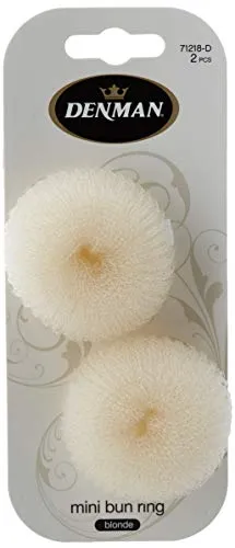 Denman Knotenring für Dutt, klein, blond, Durchmesser 6 cm, 2 Stück