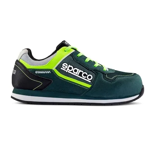 Sparco Unisex Gymkhana Industrial Shoe - Grün, 43 EU - Damen-Sneaker mit S1P - SRC Schutz, antistatisch und metallfrei, ideal für anspruchsvolle Arbeitsumgebungen.