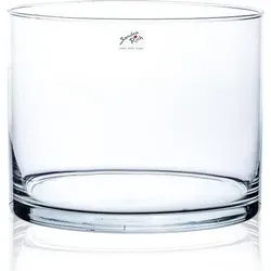 Sandra Rich Dekovase Cyli, Hot Cut - Zylindrische Glasvase - Dekovase aus hochwertigem Glas, transparent mit grau-blauem Ton, ideal für stilvolle Arrangements. Ein einzigartiges Qualitätsmerkmal sind die handgefertigten Unregelmäßigkeiten.