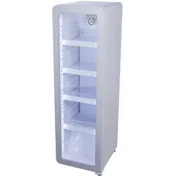 Gastro-Cool Flaschenkühlschrank schmal - Retro Look - 140l - Kühlschrank im Retro Look mit Glastür, ideal für Gastronomie und Point of Sale. Platzsparend, mit LED-Beleuchtung und nostalgischem Design für erhöhte Aufmerksamkeit.