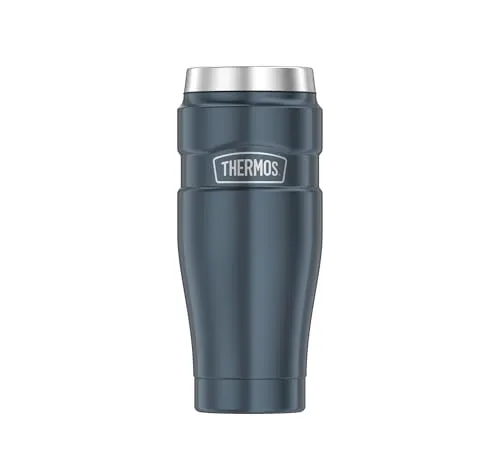 Thermos STAINLESS KING Thermobecher 0,47l - Edelstahl, ice grey - Hält Getränke 7h heiß und 14h kalt. Absolut dicht dank innovativem Verschlusssystem. Praktischer Haken für Teebeutel, spülmaschinenfest und BPA-frei - ideal für unterwegs!