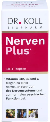 Nerven Plus Dr.Koll Gemmo Komplex - Vitamin B12 B6 Tropfen 50 ml, rezeptfrei und unterstützt die Nervenfunktion