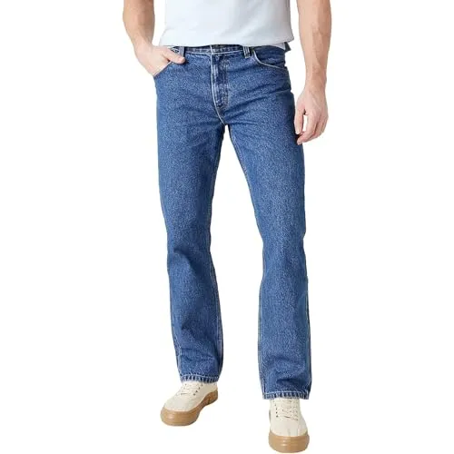 Wrangler Straight-Jeans Authentic Straight blau 34 - Jeans in stone-wash Optik, aus 100% Baumwolle, ideal für den lässigen Look. Fällt klein aus, bitte eine Größe größer bestellen.