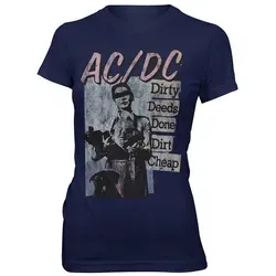 AC/DC T-Shirt Vintage DDDDC Dirty Deeds Done Dirt Cheap blau XL