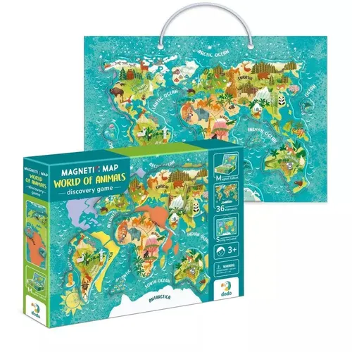Magnetyczna mapa świata. Zwierzęta Dodo 4823115908681