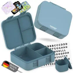 BEARFOOT Lunchbox Brotdose mit Fächern - Auslaufsicher und Leicht, Ideal für Kindergarten und Schule - Brotdose mit 3 Fächern, 1000 ml Fassungsvermögen, mikrowellen- und spülmaschinengeeignet, BPA-frei und perfekt für kleine Entdecker.