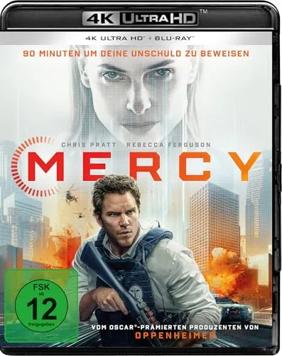 Mercy (4K-UHD + Blu-ray) - Fesselnder Sci-Fi-Thriller über einen LAPD-Detective, der in 90 Minuten seine Unschuld beweisen muss. Spannende Handlung und hochauflösende Bildqualität für ein beeindruckendes Seherlebnis.