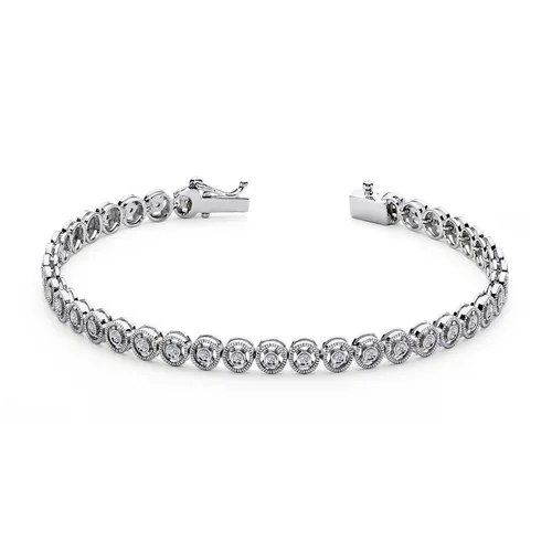 Diamant Tennis Armband 0,39 Carat Brillant-Schliff aus 14 Karat Weißgold - Elegantes Tennis Armband aus 14 Karat Weißgold mit 0,39 Carat Brillant-Diamanten, individuell anpassbar für den perfekten Tragekomfort.