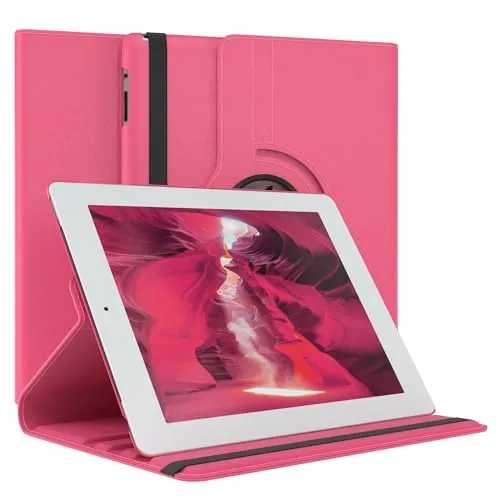 EAZY CASE - Tablet Hülle für iPad 2 / iPad 3 / iPad 4 Schutzhülle 9.7 Zoll Smart Cover Tablet Case Rotationcase zum Aufstellen Klapphülle 360° drehbar mit Standfunktion Tasche Kunstleder Pink