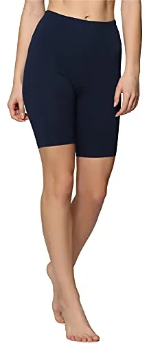 Bellivalini Damen Kurze Leggings aus Baumwolle BLV50-157 (Marineblau, L)