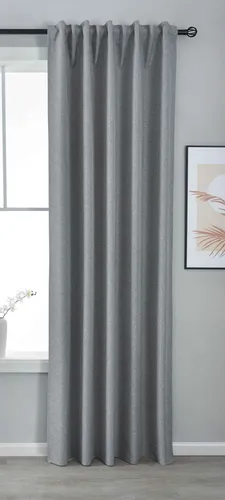 Verdunkelungsvorhang BOSTON Dark 245x140 cm Grau - Gardinen & Vorhänge, 100% lichtundurchlässig für optimalen Schlaf und Privatsphäre, pflegeleicht und waschbar bis 40 Grad.