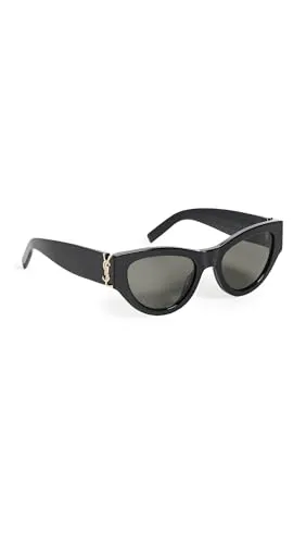 SAINT LAURENT SL M94-001 53 Damen Sonnenbrille aus Acetat - Elegante Vollrand-Sonnenbrille in Schwarz-Grau, perfekt für stilbewusste Frauen. Hochwertige Verarbeitung für einen modischen Auftritt.