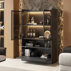 Merax Standvitrine mit LED-Beleuchtung - 16 Farben, Klapptür, 120x80 cm, Matt Schwarz - Moderne Standvitrine mit 16-farbiger LED-Beleuchtung, die per Fernbedienung steuerbar ist. Geräumiger Stauraum mit 2 Ablageflächen und absenkbarem Fach – ideal für Bücher, Deko und Sammlerstücke.