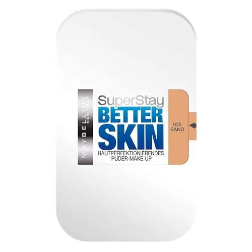 Maybelline New York Superstay Better Skin Puder-Make-Up Sand 30 / Make-Up Powder in einem Hautfarben-Ton, für eine verbesserte Haut und einen ebenmäßigen Teint, 1 x 9 g