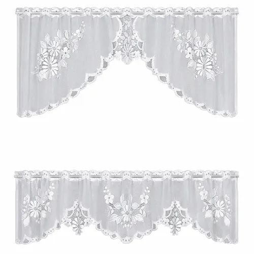 Scheibengardine Bistro C Bogen Set Scheibengardine Set 2 tlg. weiß BxH 140x50cm