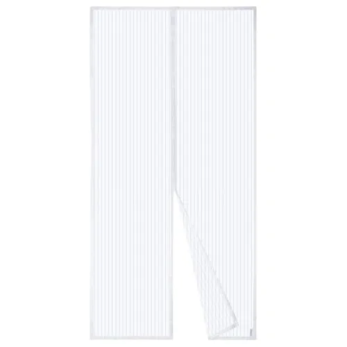 Apalus Fliegengitter Tür, Magnet Insektenschutz 120x220cm, Der Magnetvorhang Ist Ideal Für Die Balkontür, Kellertür und Terrassentür, Kinderleichte Klebemontage Ohne Bohren, Nicht Kürzbar, Weiß