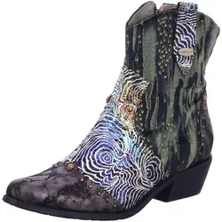 Laura Vita Hicnio 20 Stiefelette in Bronze - Größe 37 - Modische Laura Vita Stiefelette im Westernlook aus Ledertextilmix, flach und flexibel, ideal für den täglichen Gebrauch. Mit praktischem Reißverschluss und stylischem Design in Braun.