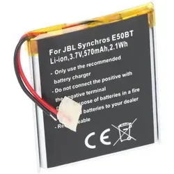 Akku passend für JBL Synchros E50BT, Li-Ion, 3,7V, 570mAh, 2,1Wh, built-in, ohne Werkzeug