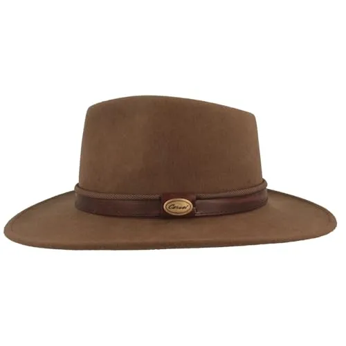 Rollbarer Outdoor Filz-Hut – Trekking-Hut aus 100% Wolle, Wasserabweisend - Fedora & Trilby-Hüte für Herren, faltbar und ideal für jedes Wetter – schützt vor Regen, Kälte und Sonne mit schickem Ledergarnitur-Design.
