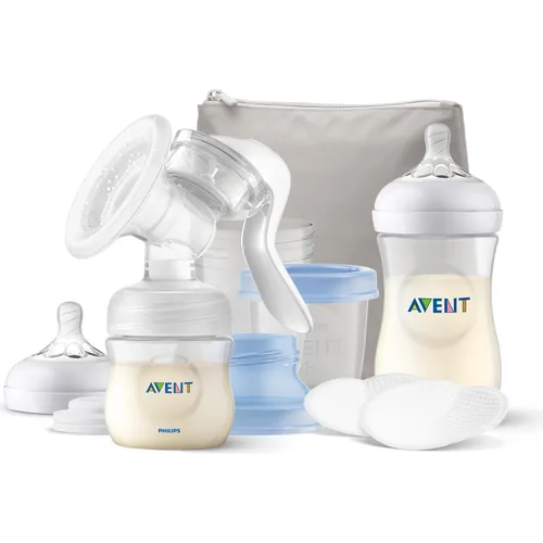 Philips Avent Breastfeeding Set SCF430/16 - Milchpumpen Set mit manueller Muttermilchpumpe und Babyflaschen, ideal zum Abpumpen und Aufbewahren von Muttermilch für eine flexible Fütterung.