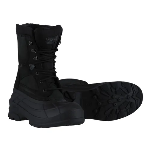 Kamik Herren Nation Plus Schneestiefel - Schwarz, 43 EU - Herren-Stiefel mit wasserabweisendem Spaltleder und nachhaltiger Heat-MX Isolation für warmen Komfort und trockene Füße bei jedem Wetter.