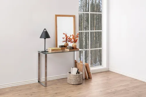 Couchtisch ACTONA GROUP "Karina", transparent - Moderner Couchtisch mit 10 mm Glasplatte und stabilen chromfarbenem Metallgestell, ideal für stilvolle Wohnräume. Pflegeleicht und vielseitig einsetzbar.