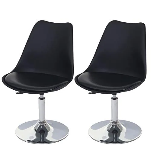 Drehstuhl Malmö T501 - 2er-Set, höhenverstellbar, Kunstleder schwarz - Bürostühle im skandinavischen Retro-Design, höhenverstellbar und bequem gepolstert. Ideal für stilvolle Arbeitsplätze und Home Offices.