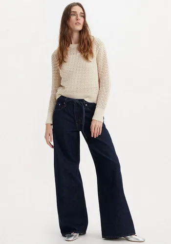Levi's Damen Jeans A8701-0007 XL Straight navy - Lässige XL-Stoffhose mit gerader Passform und verstellbarem Bund für individuellen Komfort. Ideal für einen entspannten Look in Marineblau.
