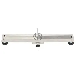 Leziter Linea Duschabtrennung 70 - Elegante Duschabtrennung aus rostfreiem Edelstahl, ideal für moderne Badezimmer. Mit einem niedrigen Profil und einem effektiven Abflusssystem sorgt sie für eine optimale Wasserverdrängung und einfache Reinigung.