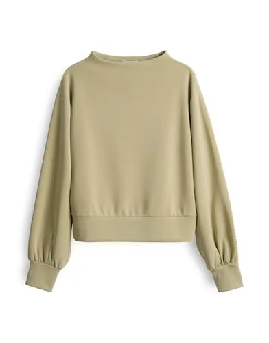 OPUS Sweatshirt in Olive - Größe 44 - Lockeres U-Boot Sweatshirt in zeitlosem Olivgrün, ideal für lässige Outfits. Bequem und vielseitig kombinierbar, perfekt für den Alltag.