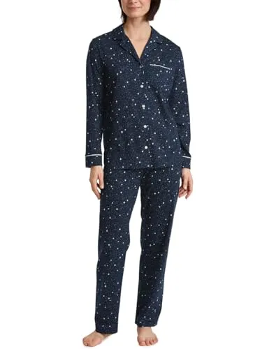 CALIDA Pyjama Sweet Dreams (2 tlg) - Feminine Nachtwäsche in peacoat blue, atmungsaktives und pflegeleichtes Material aus 100% Baumwolle für höchsten Tragekomfort.