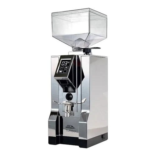 Eureka Mignon Turbo 16CR Chrom/Chrom - Hochleistungs-Kaffeemühle - Kaffeemühlen mit 65-mm-Mahlwerk und stufenloser Mahlgradeinstellung für professionelle Ergebnisse zu Hause. Teil der Silent Range von Eureka.