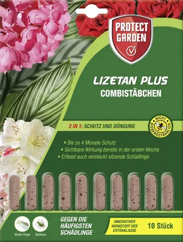 Protect Garden Lizetan Plus Combistäbchen 2 in 1, 10 Stück - Effektive Schädlingsbekämpfung mit den Lizetan Plus Combistäbchen. Einfach anzuwenden und ideal für den Garten, um Schädlinge gezielt zu bekämpfen.