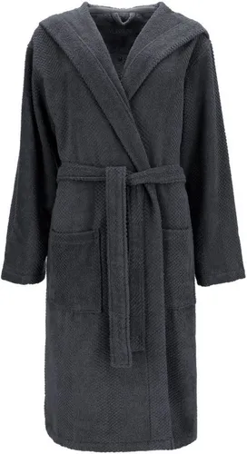 Vossen Bademantel Samu L aus Baumwolle in Grau Graphit - Hochwertiger Bademantel aus 100% Baumwolle, Größe Large, weich und angenehm auf der Haut, ideal für entspannte Stunden zu Hause.